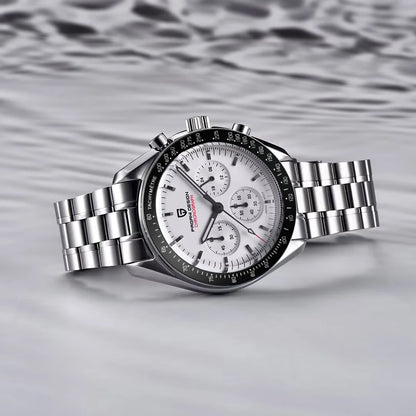 New PAGANI DESIGN Moon Men Watch Retro Luxury Quartz Watches For Men Stainless steel Sport waterproof Chronograph Man+With BOX