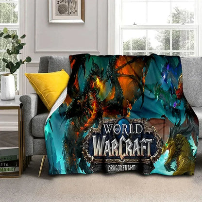 3D World of Warcraft-spil WOW Lich King DH-tæppe, blødt tæppe til hjemmet, soveværelset, sengen, sofaen, picnic, rejser, kontoret og børn