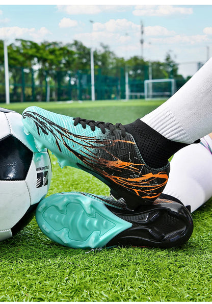 Chaussures de football à crampons FG pour terrain ferme, coupe basse, à lacets, pour hommes, professionnelles, antidérapantes, résistantes à l'usure, pour entraînement sur herbe naturelle