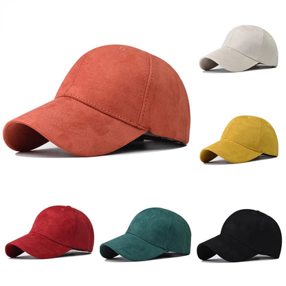 Gorra de béisbol de ante al por mayor, otoño-invierno, para hombre y mujer, gorra urbana lisa de invierno, unisex, ajustable, informal, sin adornos