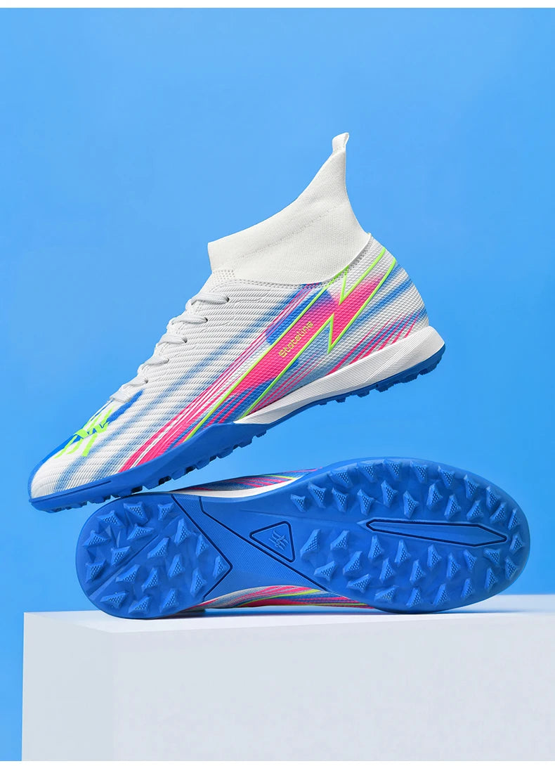 Nouvelles chaussures de football pour hommes, chaussures de match montantes, chaussures de futsal de haute qualité, chaussures de football d'intérieur antidérapantes, baskets d'extérieur, crampons pour gazon, meilleures v