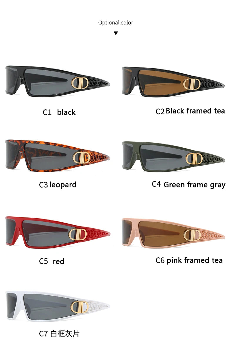 2pcs Luxury Headband Sunglasses Internet Celebrity Personalized Street Photography Concave Styling Outdoor UV Resistant Glasses