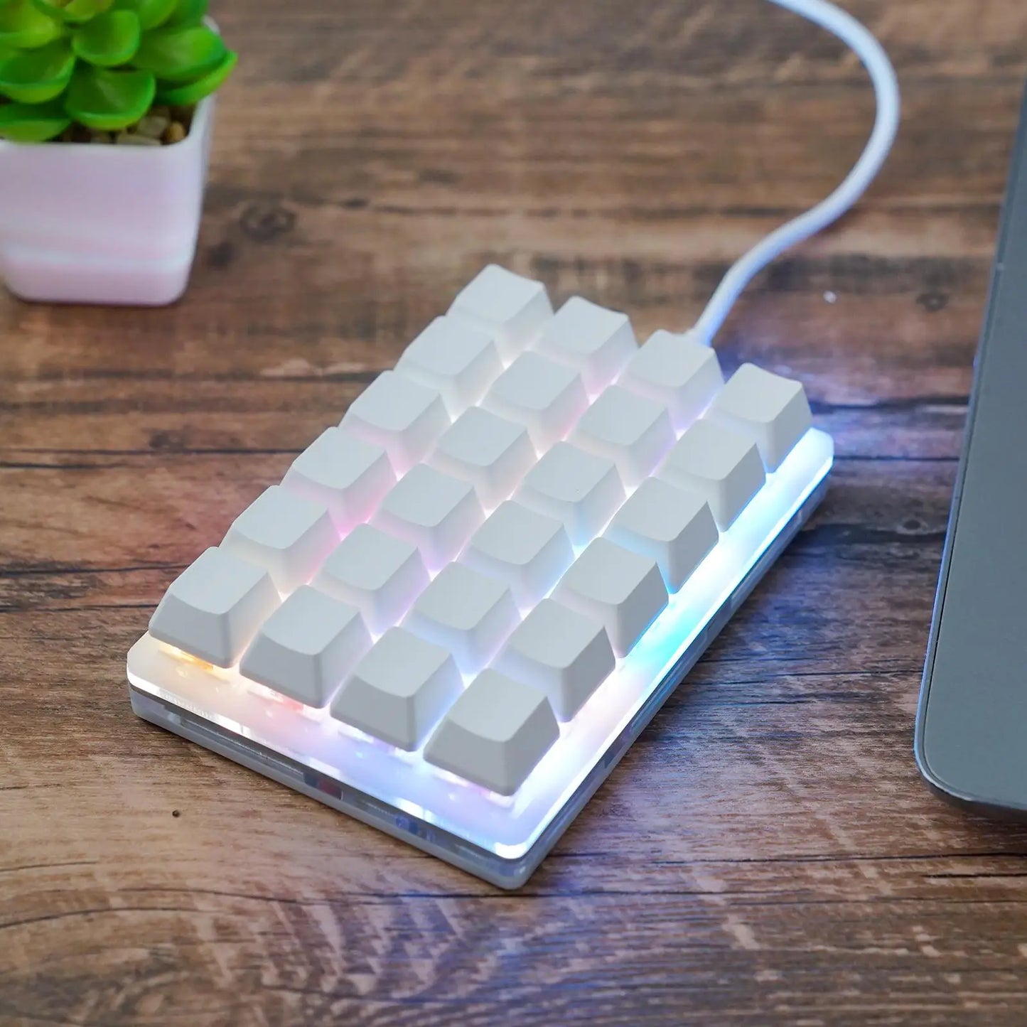 Mini teclado mecânico USB personalizado de 24 teclas preto/branco para gaming, Sayo Device, teclado programável de atalhos com teclas macro