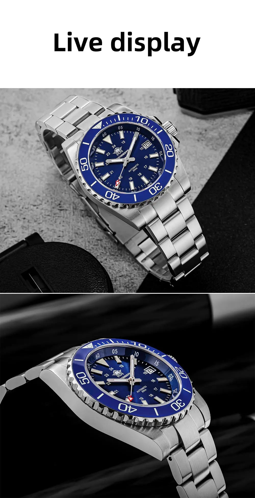 ADDIESDIVE Men Luxury Watch Sapphire Crystal Ceramic Ring 20Bar Diving Luminous Automatic Mechanical Watch Exquisite Gift Clock