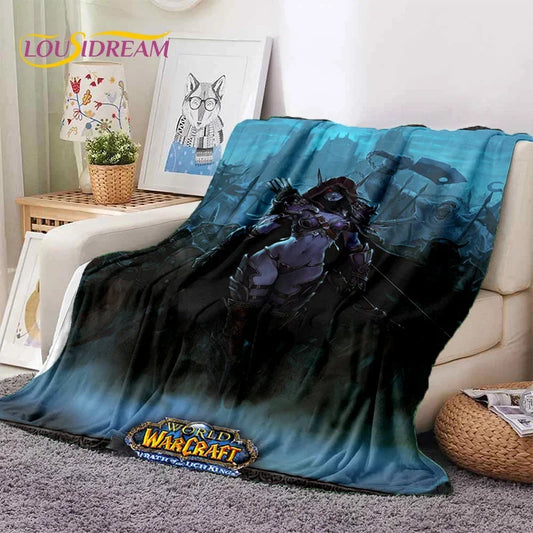 WOW, World of Warcraft Demon Hunter, Lich King, pătură din flanel pentru pat, dormitor, canapea, picnic, pătură pentru exterior și timp liber