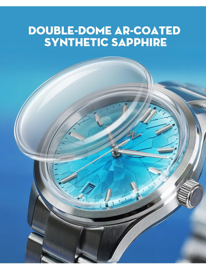 WM Watch Automatic Mechanical Watch NH35 Glacier Series 100M Waterproof AR Coated Sapphire Welly Merck Watches For Man WM226