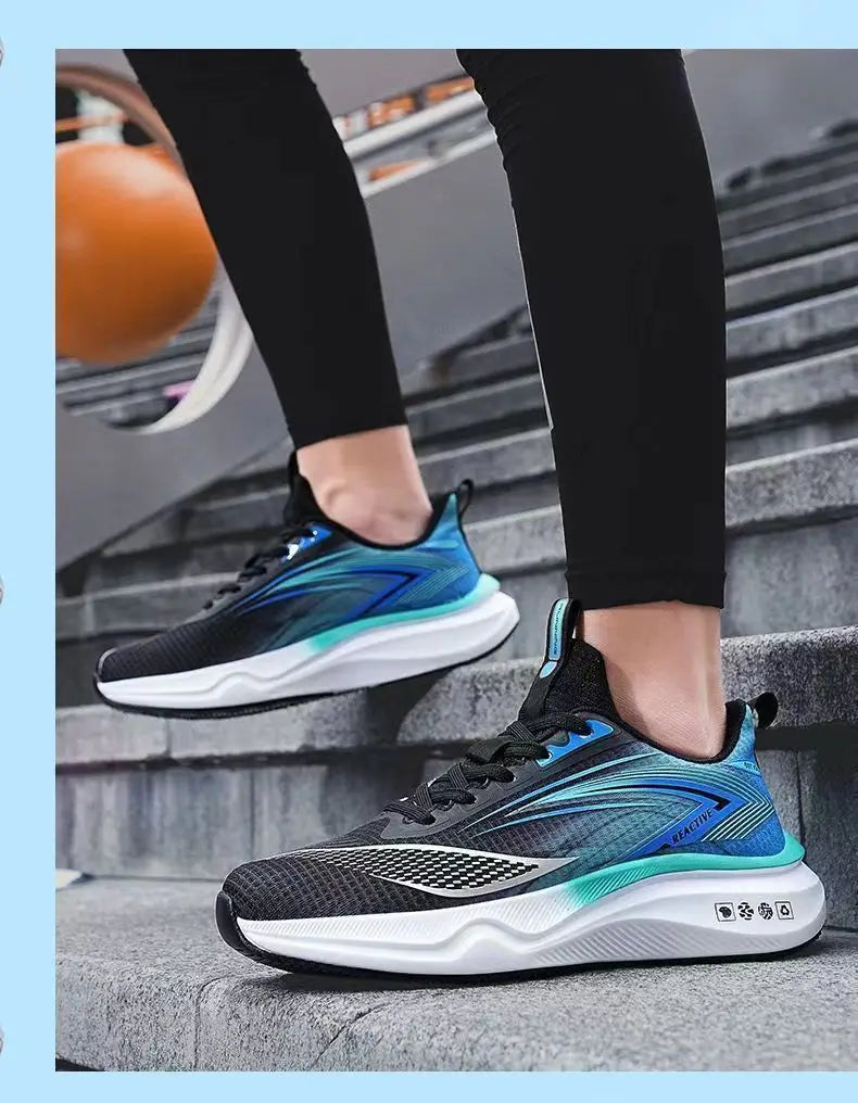 Men's breathable running shoes summer hot sale of the season, casual sporty fish thread soft bottom thick heel cross-border style