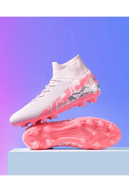 Chaussures de football roses tendance, chaussures de football professionnelles légères pour hommes, chaussures de football antidérapantes, crampons de football originaux, baskets