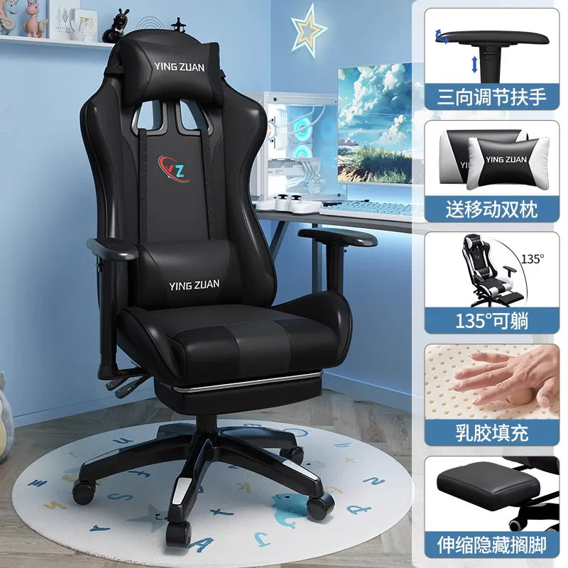 Herní židle Počítačová židle Pohodlné polohovací sedadlo Game LIVE Na kolej, pro studenty i domácnost Ergonomie pro dlouhé sezení