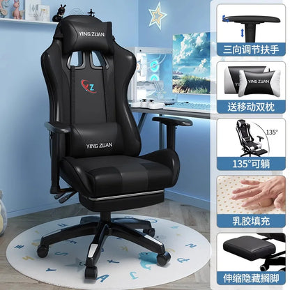 Herní židle Počítačová židle Pohodlné polohovací sedadlo Game LIVE Na kolej, pro studenty i domácnost Ergonomie pro dlouhé sezení