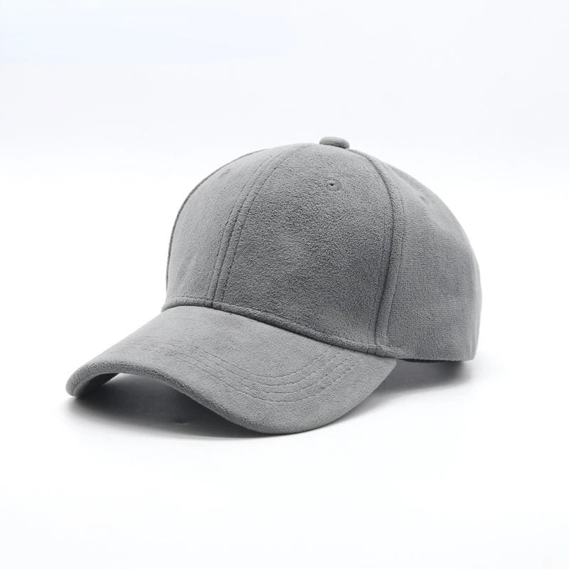 Gorra de béisbol de ante al por mayor, otoño-invierno, para hombre y mujer, gorra urbana lisa de invierno, unisex, ajustable, informal, sin adornos