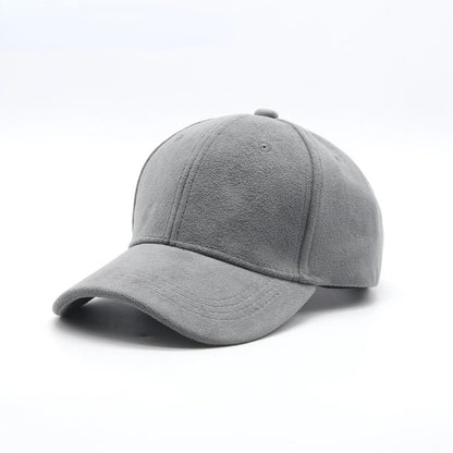 Gorra de béisbol de ante al por mayor, otoño-invierno, para hombre y mujer, gorra urbana lisa de invierno, unisex, ajustable, informal, sin adornos