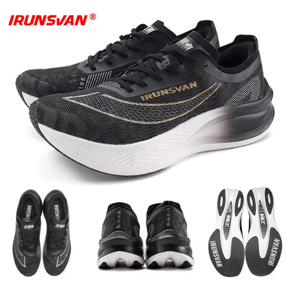 IRUNSVAN Zapatillas profesionales de maratón para hombre con placa de carbono de nailon, zapatillas deportivas de carretera ligeras para mujer, trainers deportivos