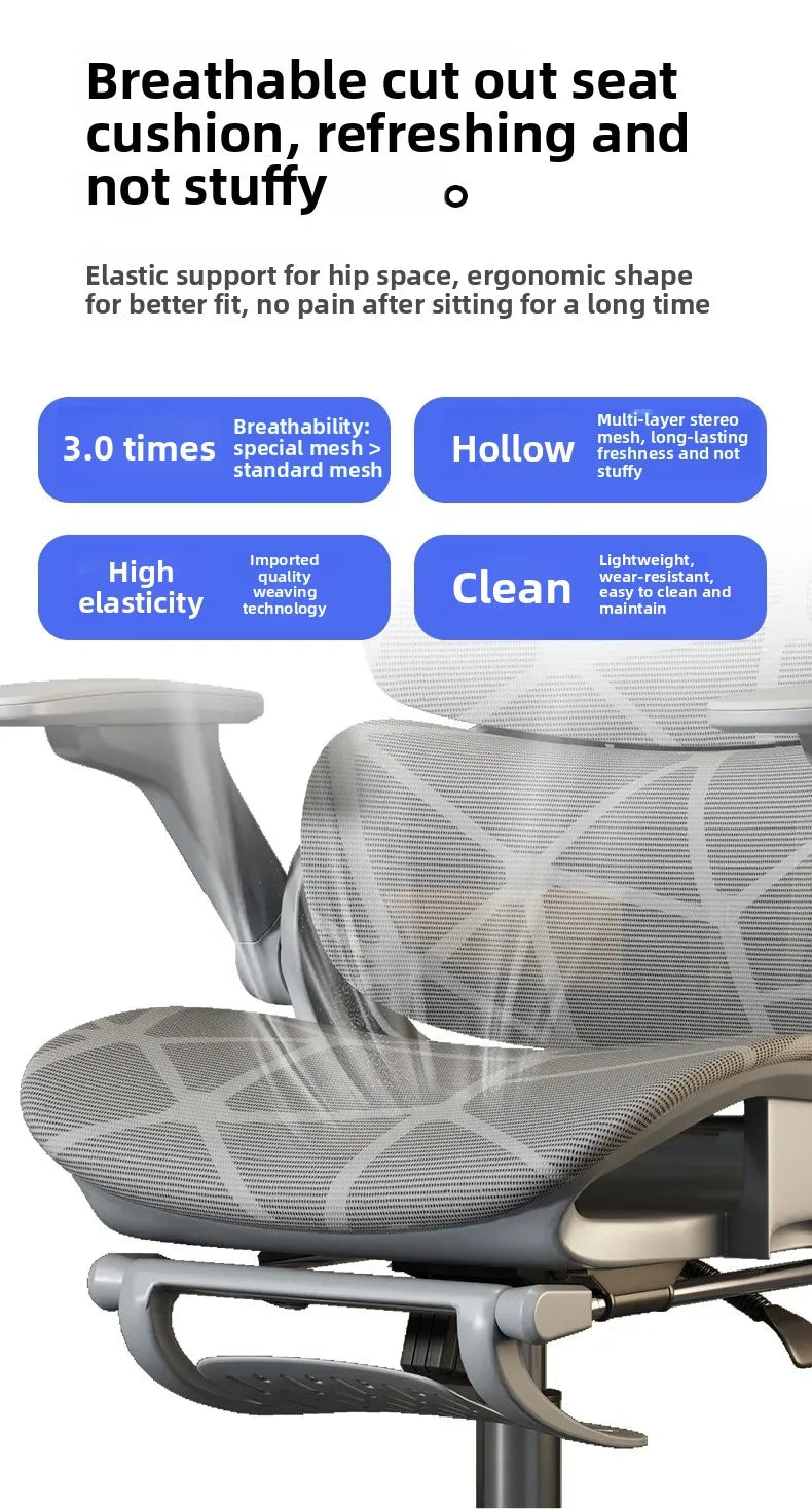 Sedia da ufficio e gaming ergonomica Air Titan Full Mesh per computer, con supporto lombare a tre zone e design ad alta ventilazione per scrivania da studente