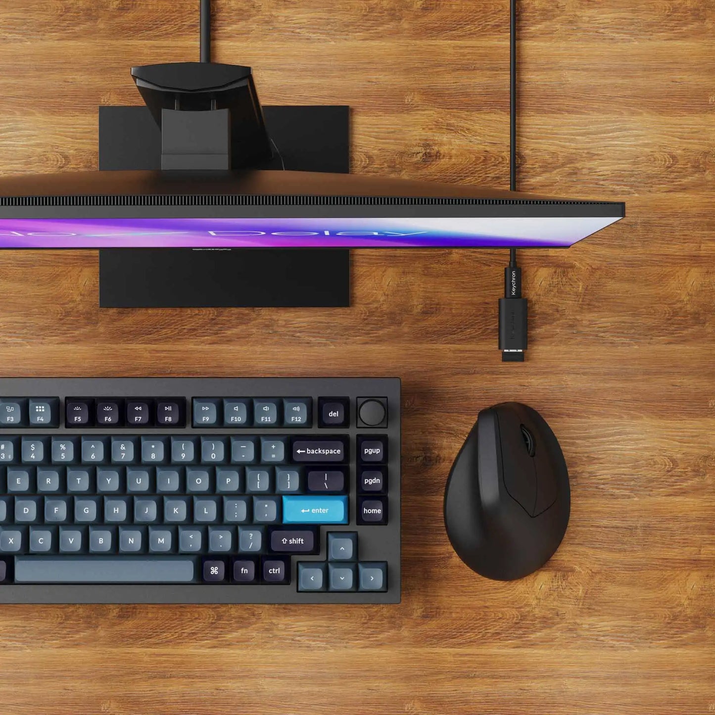 Ratón ergonómico inalámbrico Keychron M5 óptico con tasa de sondeo 8K, 2.4GHz y Bluetooth, Type-C, sensor 3950