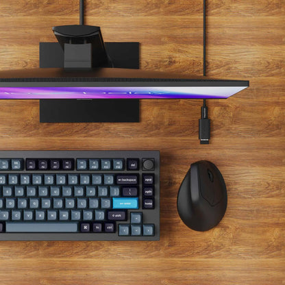 Ratón ergonómico inalámbrico Keychron M5 óptico con tasa de sondeo 8K, 2.4GHz y Bluetooth, Type-C, sensor 3950