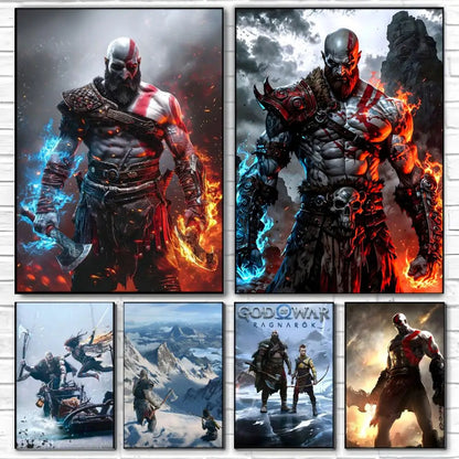 Game G-God of War poszter, öntapadó művészeti, vízálló papír matricák, kávézó, bár, szoba falidekoráció