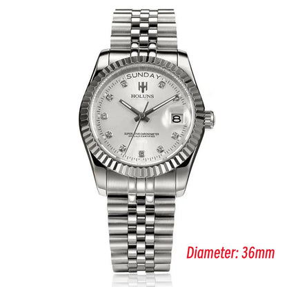 Holuns Luxury Classic 36/41 mm-es arany férfi karóra, japán MIYOTA kvarc szerkezet, rozsdamentes acél, klasszikus üzleti karóra, vízálló