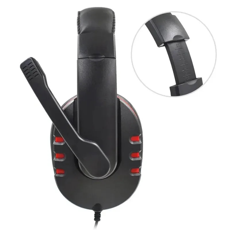 Casque gaming filaire avec éclairage, microphone réglable, son surround stéréo, coussinets auriculaires doux, pour PC, ordinateur portable et téléphone