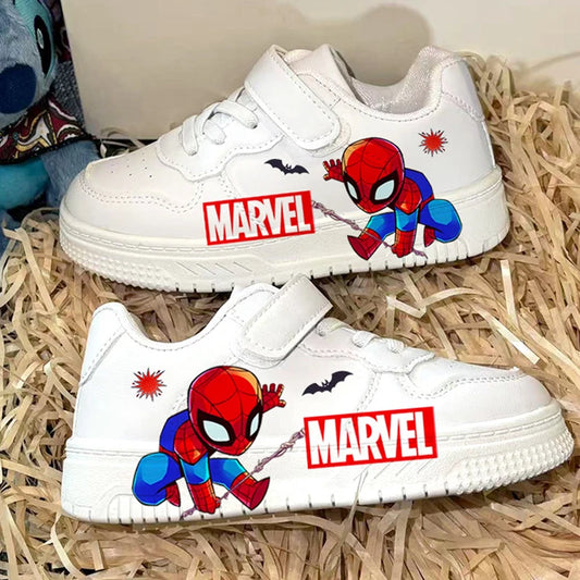 Kids Casual Sport Shoes Boys Fashion Cartoon Print Training Shoes Children's Anti-slip Sneakers Student Pu Leather Outdoor Shoes