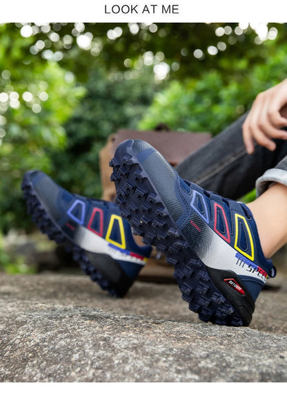 Men Cycling Shoes Outdoor Mountain Cross-Country Cycling Shoes Men Non-Slip Wear-Resistant Cycling Training Shoes Hiking Shoes
