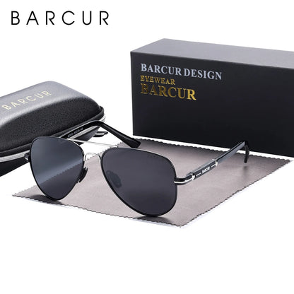 BARCUR polarizált férfi napszemüveg, pilóta napszemüveg férfiaknak, kiegészítők, vezetéshez, horgászathoz, túrázáshoz, szemüveg, Oculos, Gafas De Sol