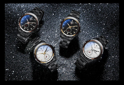 SKROX Luxury Sapphire Stainless Steel Automatic Movement Mechanical Clockwork Man Watch Military Waterproof Men's Wrist Watches
