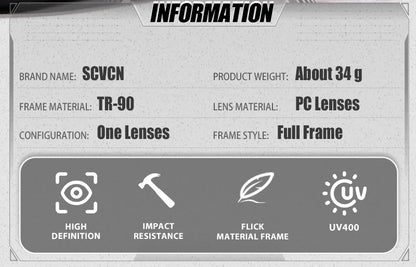 SCVCN New Outdoor Cycling Glasses Bike Sunglasses Men UV400 Eyewear Sports MTB Goggles Bicycle Women Riding Hiking Sunglasses