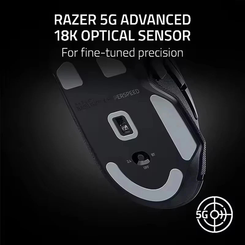 Originali Razer Basilisk V3 X HyperSpeed pritaikoma belaidė žaidimų pelė su 18K optiniu jutikliu, Chroma RGB ir 9 programuojamais valdikliais