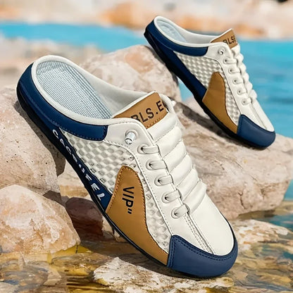 Chaussons mi-ouverts à semelle souple pour hommes, chaussures décontractées tendance d'été, baskets à semelle souple, Zapatos De Hombre, grande taille 48