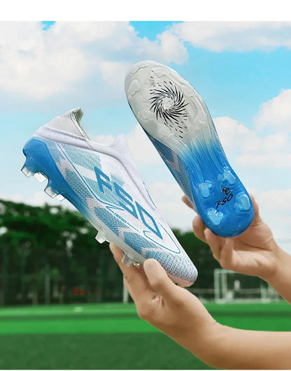 Nouvelles chaussures de football pour hommes, crampons pour terrain en herbe, de haute qualité, antidérapantes, légères, mi-hautes, pour les matchs en extérieur, chaussures de sport, très vendues pour l'entraînement.