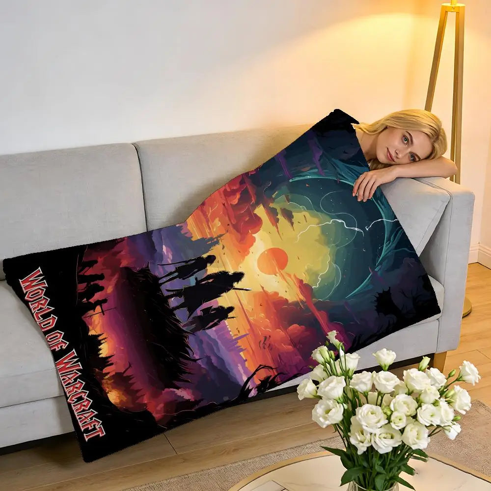 Throw High-Density Short Plush Blanket For Sofa Nap Air-Conditioned Room Soft Skin-Friendly World Of Warcraft