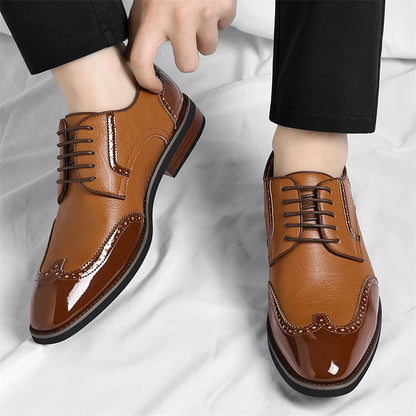 PU Leather Men's Oxford Shoes Heighten Formal Casual Shoes Business Male Suit Shoes New Design Derby Footwear Walking Sneakers