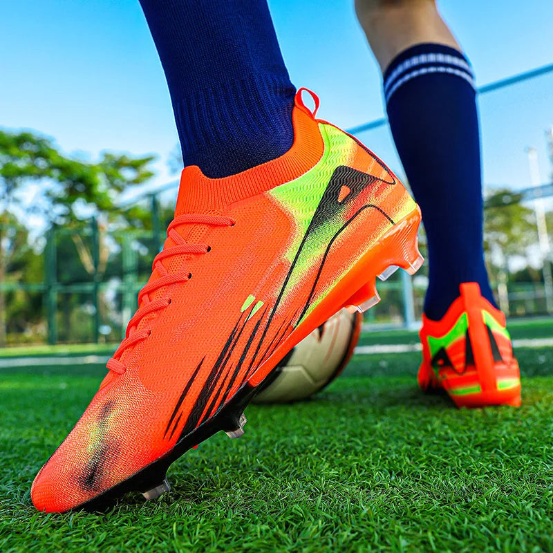 Chaussures de Football professionnelles à fond FG pour hommes, chaussures d'entraînement confortables et durables pour adultes, chaussures de Football à lacets pour adolescents