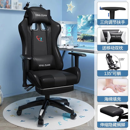 Herní židle Počítačová židle Pohodlné polohovací sedadlo Game LIVE Na kolej, pro studenty i domácnost Ergonomie pro dlouhé sezení