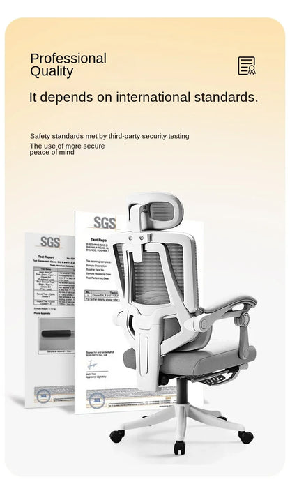 Ergonomiczne siatkowe krzesło biurowe z podparciem lędźwiowym, krzesło komputerowe z wysokim oparciem dla dorosłych, wygodne krzesło do pracy przez długie godziny