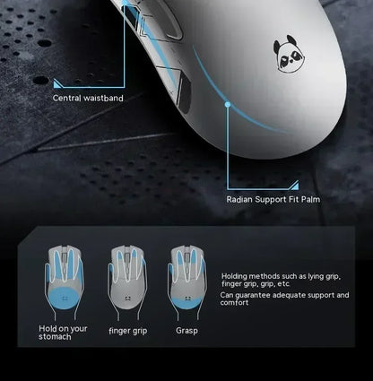 Bezdrátová myš Metaphyuni Metapanda P1 P1 Pro Max PAW3395, nízká latence, lehká e-sportovní herní myš, ergonomická, dárek pro PC hráče