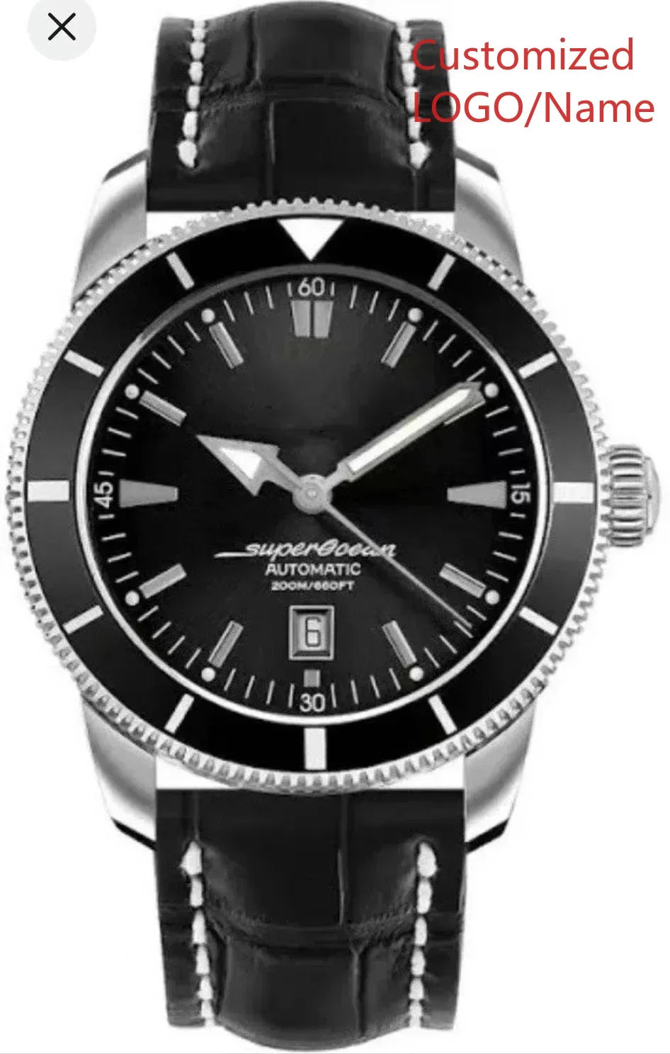 A11 Store Customized Watch  Mens Automatic Mechanical Watch Superocean Black Blue Rubber Rose Gold Sport Watches Ceramic