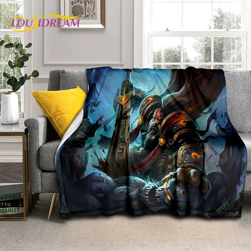 3D World of Warcraft-spil WOW Lich King DH-tæppe, blødt tæppe til hjemmet, soveværelset, sengen, sofaen, picnic, rejser, kontoret og børn