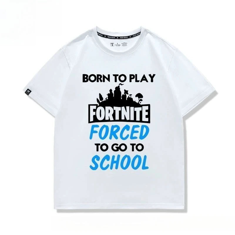 Nowa kreatywna koszulka Fortnite z krótkim rękawem, efektownym nadrukiem cartoon, oddychająca i pochłaniająca pot, dla kobiet i mężczyzn