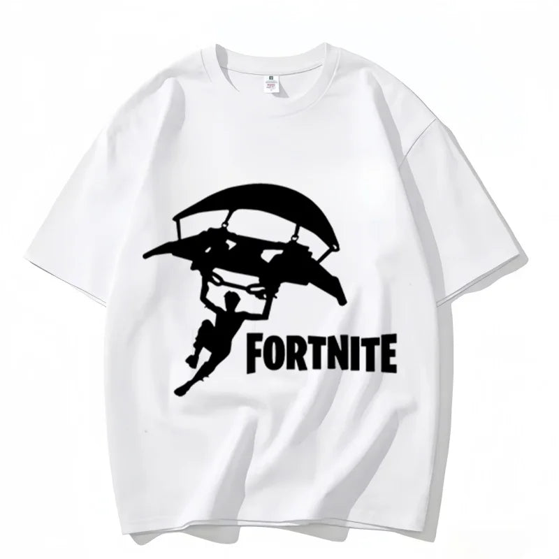 Fortnite Crew Neck T Shirt Unisex Adult Game Dance Fashion New Pure Cotton Short Sleeve Tops Perfect for Casual Wear Vacations