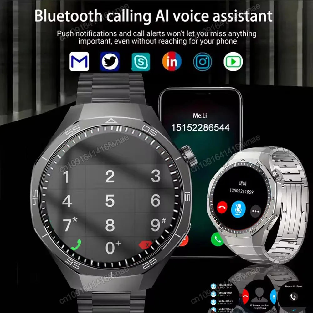2025 New For Android ios Smart Watch Men HD AMOLED Screen GPS Motion trajectory Heart Rate Bluetooth Calls SmartWatch Waterproof