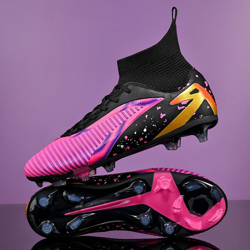 Chaussures de football pour hommes, crampons longs FG / crampons courts TF, antidérapantes, pour terrain naturel et synthétique, entraînement