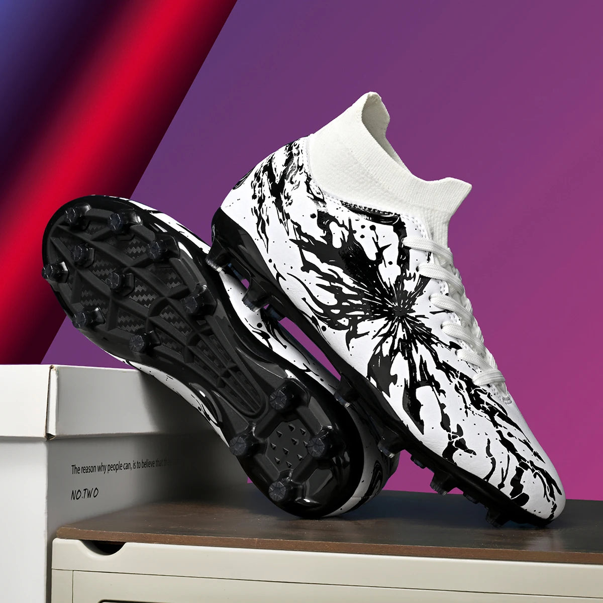 Chaussures de football pour hommes AG FG, crampons légers, semelle extérieure durable et antidérapante, tige confortable en PU, entraînement en plein air
