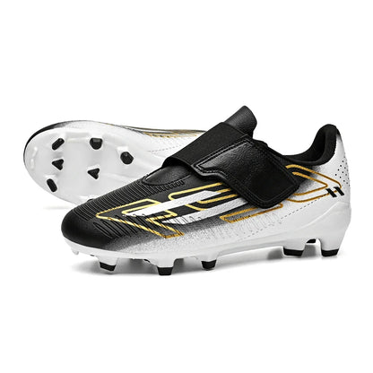 Chaussures de football professionnelles pour hommes, sans lacets, antidérapantes, pour jeunes, crampons FG/TF, entraînement sur terrain, crampons rapides pour le football.