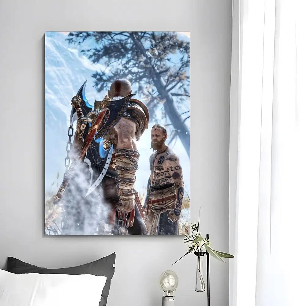 Game G-God of War poszter, öntapadó művészeti, vízálló papír matricák, kávézó, bár, szoba falidekoráció