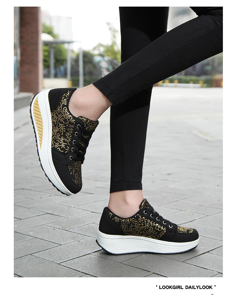 Women’s Leather Casual Sneakers Fashion Comfortable Platform Walking Shoes Wedge Moccasins Breathable Loafers Zapatos De Mujer