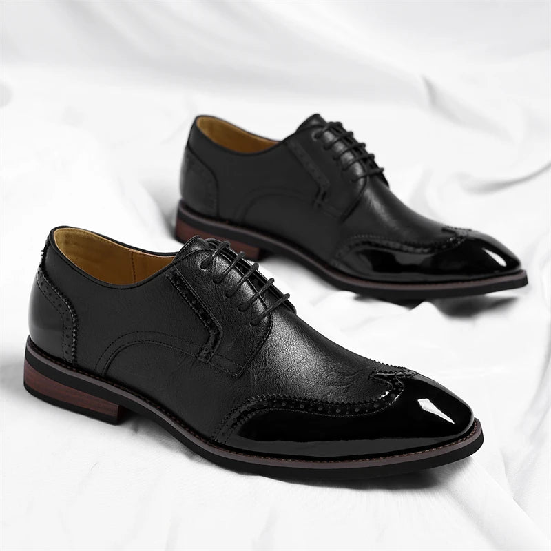 PU Leather Men's Oxford Shoes Heighten Formal Casual Shoes Business Male Suit Shoes New Design Derby Footwear Walking Sneakers