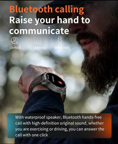 2026 T-Rex 3 Style Smartwatch for Men  1100mAh Battery, GPS, 10ATM Waterproof, Bluetooth Calling & Sports Tracker