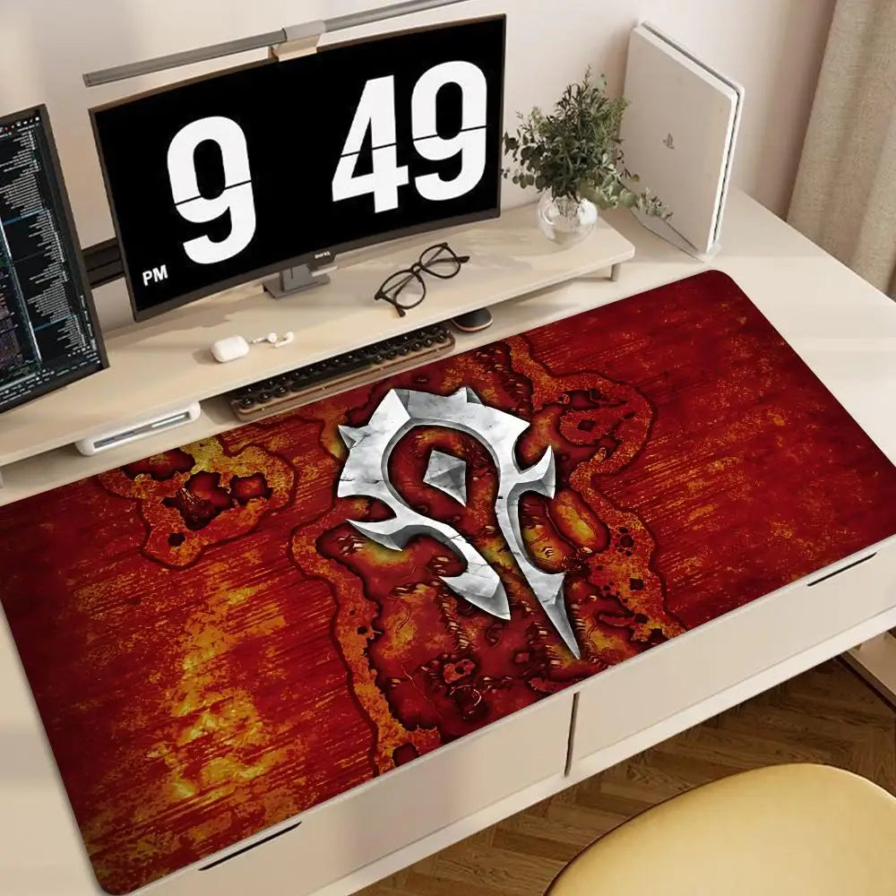 World of Warcraft Anime XXL Game Mouse Pad Deskmat with Lock Edge Keyboard Mice Carpet Office Gamer Computer Accessories HYBXXC